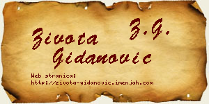 Života Gidanović vizit kartica